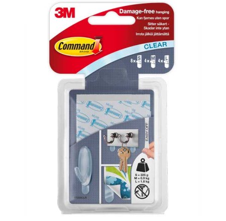 3M Command Montagetejp Clear